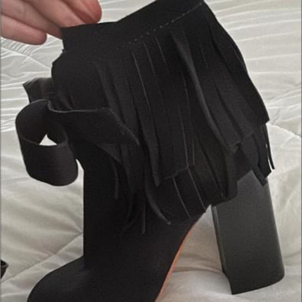 ETRO Black Fringe Ankle Boots